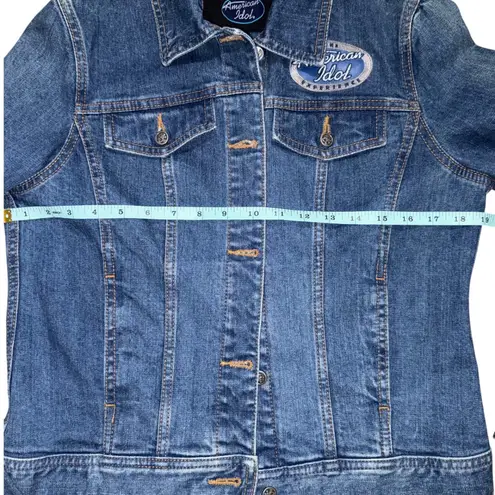 Disney Parks Hollywood Studios American Idol Denim Jean Jacket Microphone Size S Blue