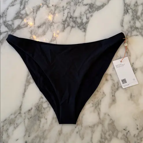 Quince NWT Black Italian Low-Rise Bikini Bottom Sz M