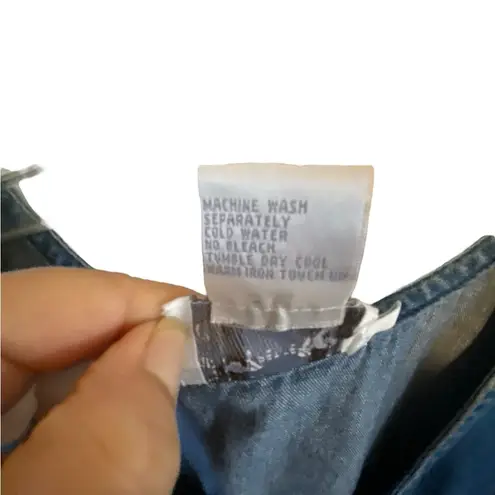 Vintage 90s Country Casuals Embroidered Love Dove Ribbon Denim /jean Maxi Dress Blue Size undefined