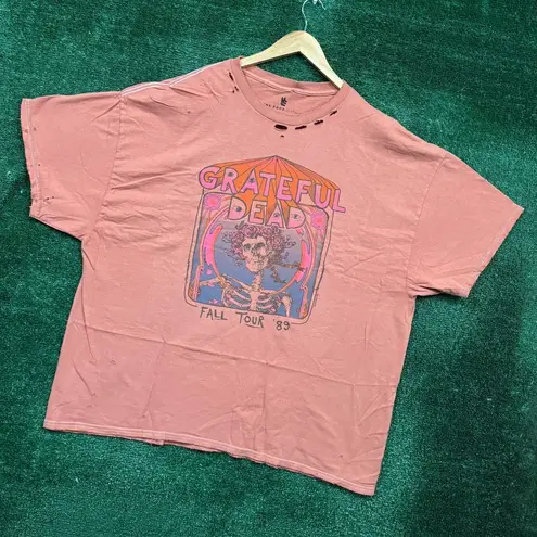 Grateful Dead Fall Tour 89 Rock Band Distressed T-Shirt Size XXL