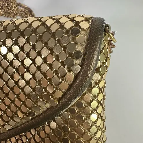 Vintage Gold Mesh Clutch Purse with Chain Strap