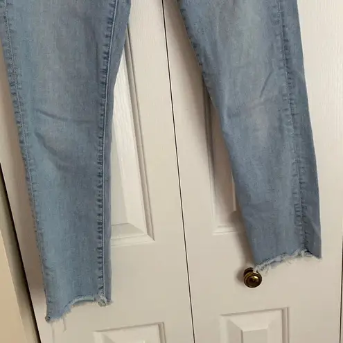 Loft  Modern Skinny Crop Jeans Raw Edge Hem Light Wash Size 25/0