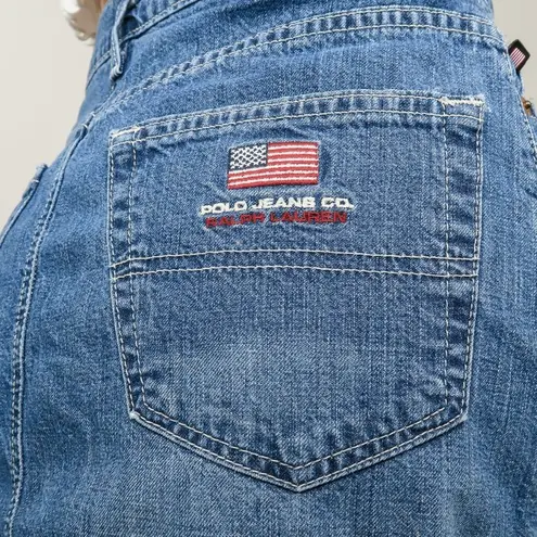 Polo Vintag 90s Jeans Co. Ralph Lauren Denim Knee Skirt with Embroidered Pocket