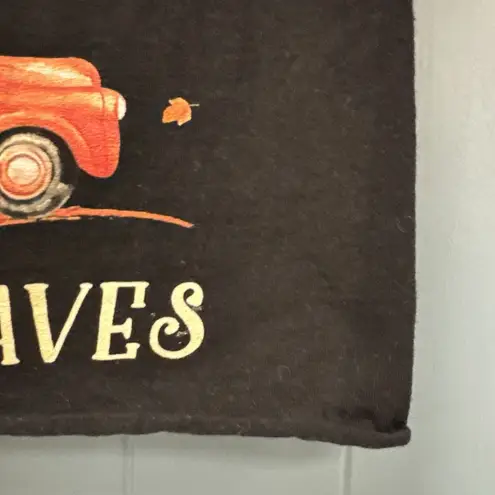 Womens Fall For Jesus He Never Leaves Pumpkin Red Trucks Happy Fall crop Tshirt Size 4