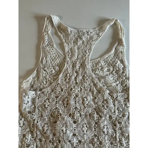 LC Lauren Conrad Women's Cream Colored Crochet Knit Tank Top Size Small Lauren Conrad