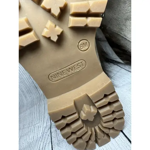 Nine West   Gray Faux Suede Fur Trim Hiking  Boots  Sz 8 NWB