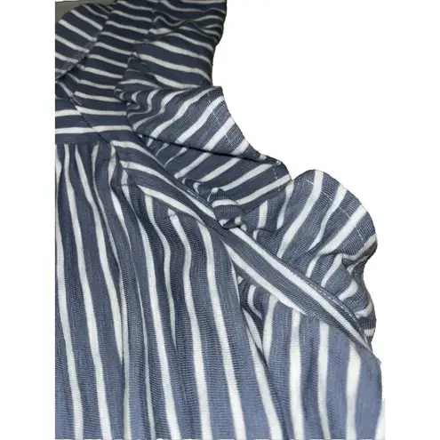 LC Lauren Conrad Lauren Conrad Stripe Ruffle Sleeveless Tank Top 4X Women's Plus Shirt Nautical