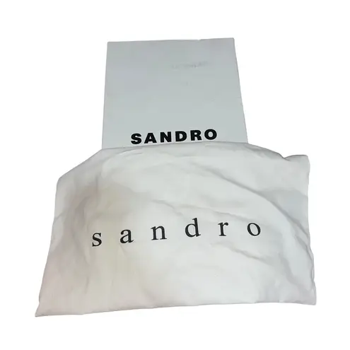 Sandro NIB NEW Faye Argent Snakeskin Embossed Leather Strappy Sandals