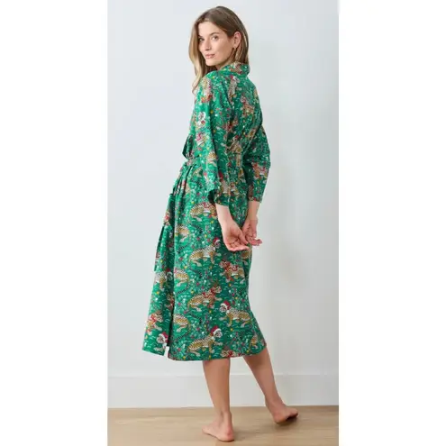 Printfresh Bagheera Robe in Animal Print and Forest Green. One Size *No Belt* - Image 2