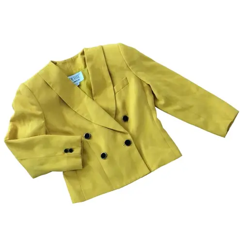 Petite Sophisticate Vintage yellow double breasted blazer size 2