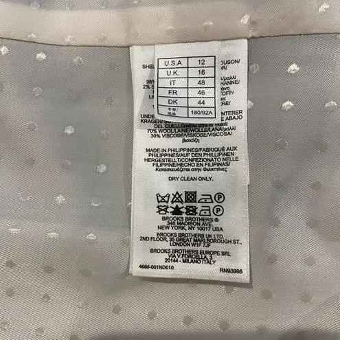 Brooks Brothers “Red Fleece” Wool Tollegno 1900 Pinstripe Suit Jacket Women’s 12