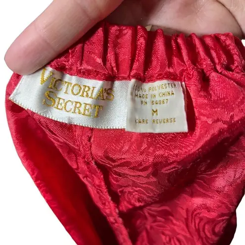 Victoria's Secret Vintage Victoria Secret Gold Label Red Sleep Shorts