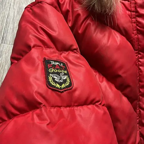 Triple F.A.T Goose Puffer Jacket w/ Fur Hood Size XXL Red