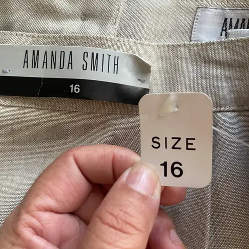 Amanda Smith Women's Vintage Pleated Straight Skirt Beige Size 16