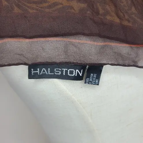 Halston Heritage Vintage Halston Earth Tones Floral Paisley Sheer Square Scarf 80s