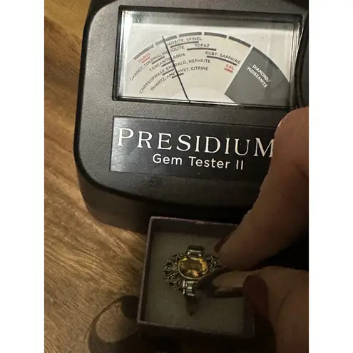 Source Unknown Sterling Silver Citrine Amethyst Blue Topaz Ring Size 8