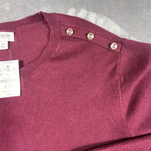 NEW J. Crew Womens 3X Purple Ruffle Pullover Dressy Sweater Gold Buttons Holiday Size undefined