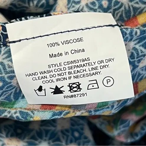 Johnny Was Dolce Dream Printed Split-Leg Coverup Wide Leg Pants Sz XL