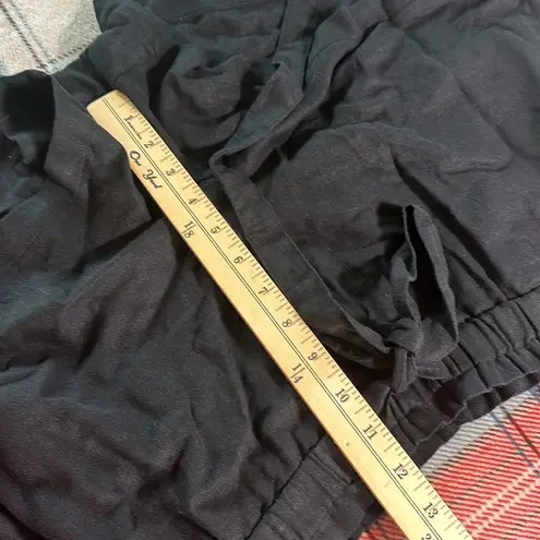 Isabel Maternity Tie Front Pull On Linen Blend Black Shorts size Large NEW