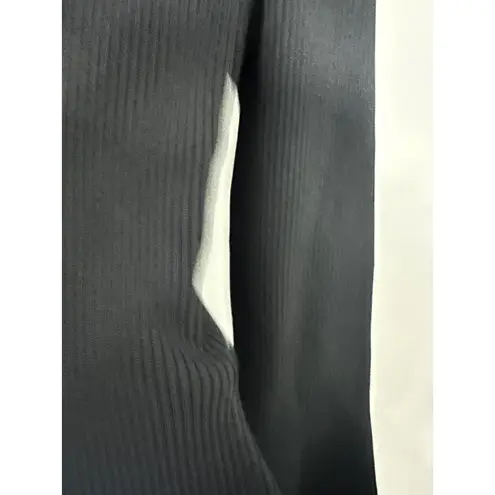 CAARA Black Ribbed Knit Bell Sleeve Sweater Slightly Cropped Top Size S