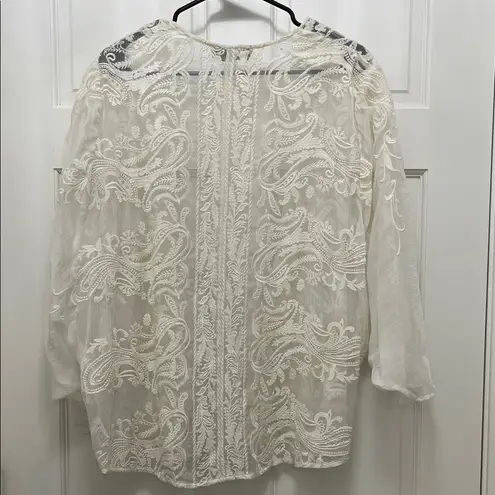 Anthropologie Beyond Vintage Paisley Embroidered Shawl Cover Up