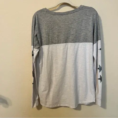 Jasmine & Ginger Grey Football Jersey Star Long Sleeve Top