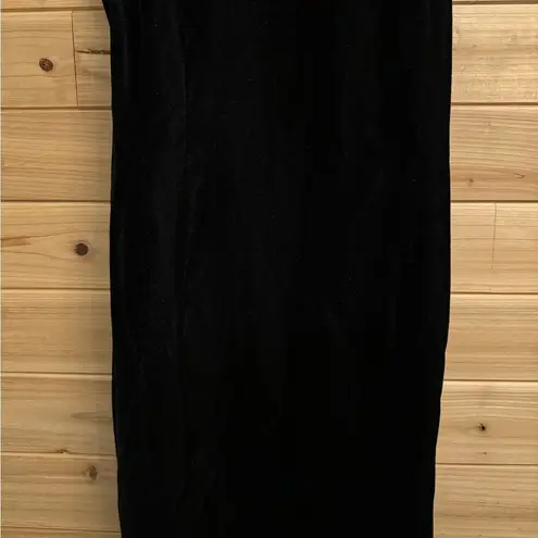 Vintage Scott McClintock Size Small Velvet Red Lace Back Maxi Prom Gown Black