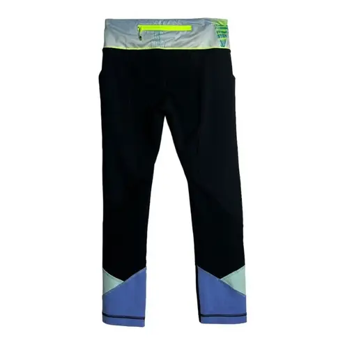 Lululemon Women's Pace Rival Cropped Leggings Black Multi Skinny Leg Size 4