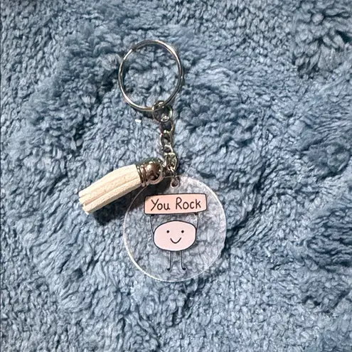 Handmade Gray You Rock Keychain & Accessories