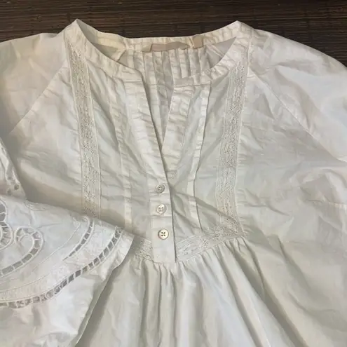 Soft Surroundings Flora Eterna Tunic White Embroidered Cut Out Size Large