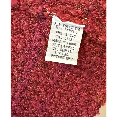 Habitat Cardigan Women’s LG Chunky Knit Red/Pink Cowl Neck Open Front Lagenlook