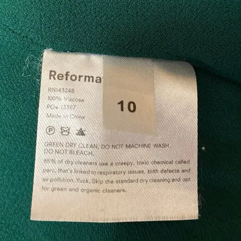 Reformation  Rosehip Green Sleeveless Cami Camisole Fit & Flare Tank Dress Size S