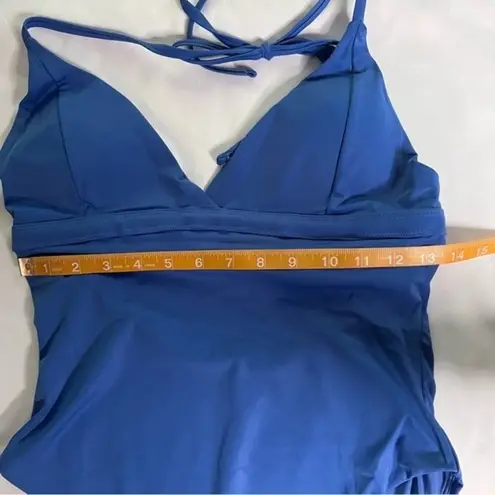 ANDIE Swim Blue Size L Lagos One Piece Swimsuit Open Back Halter Adjustable