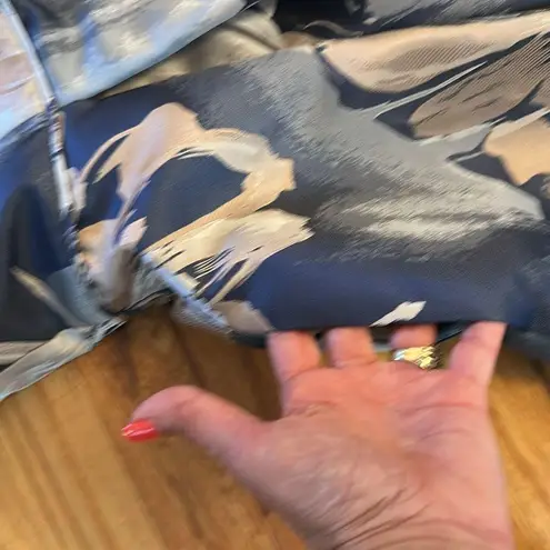 Aidan Mattox One Shoulder Floral Dress in Blue and Cream Sz 10