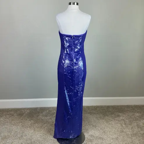 Aidan Mattox Sequined Strapless Long Column Evening Gown Purple Size 8 Dress