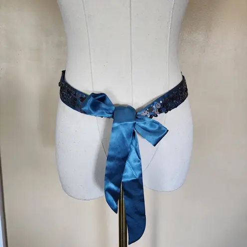 American Eagle Vintage! Blue Sequin Ribbon Belt