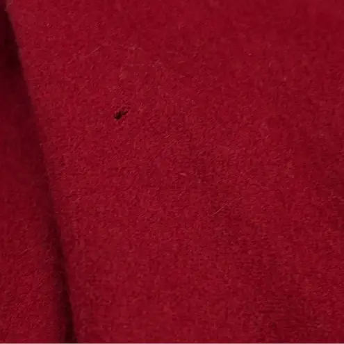 Vintage 1960s Handmade Couture Wool Dress Crimson Red w/ Black Frog Closures Size 8