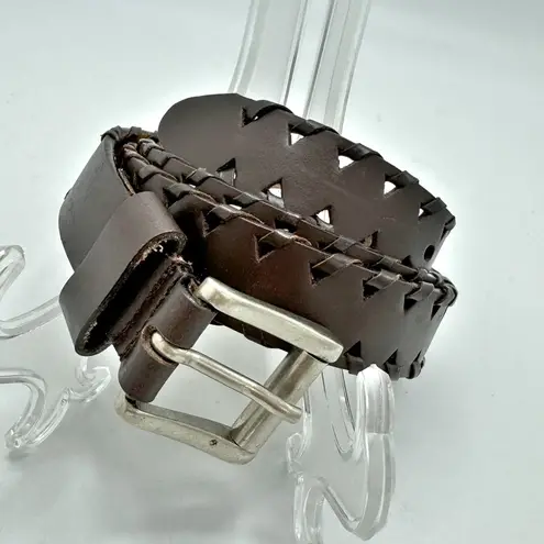 Capezio Brown Leather braided Belt Size M/L Medium Large