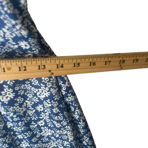 L.I.A Love Is All Women's Size Small Blue Floral Tie Back Satin Slip Dress