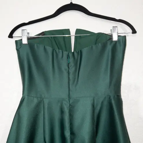 Alfred Sung NWT Hunter Green Strapless Notch Neck Satin Gown Size 0