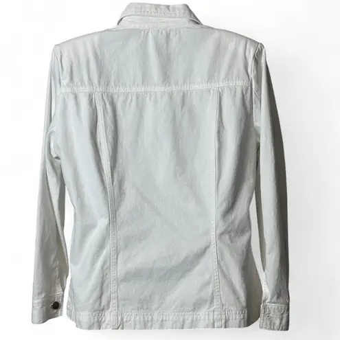 Denim Zip Up Jacket White Size M