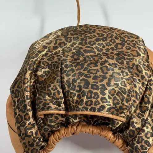 Karen Millen TAN LEATHER STUDDED STRAP SHOULDER BAG