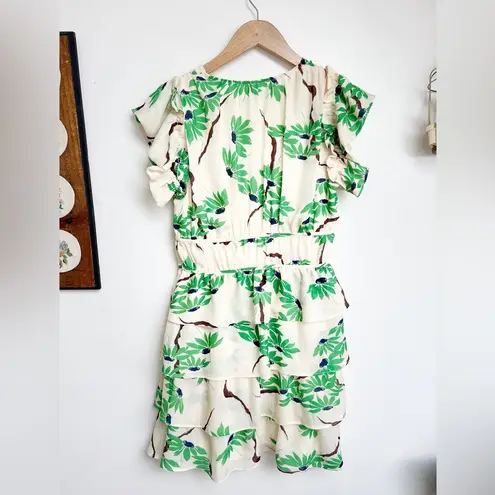 Flora Bea NYC Cream & Green Catalina Mini Dress Size XS