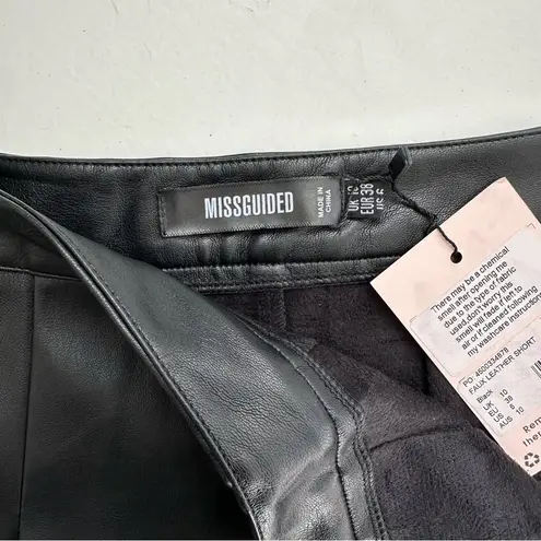 Missguided Black Faux Leather Shorts • NWT • Sz 6