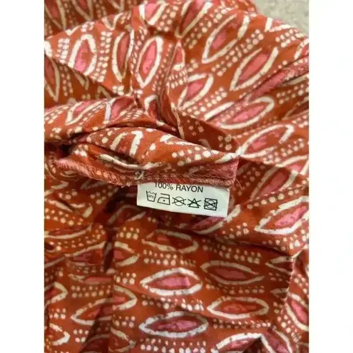 NWT Rock Flower Paper Darcy Spice Rayon Tunic Dress Orange Indian Print Size L Size L