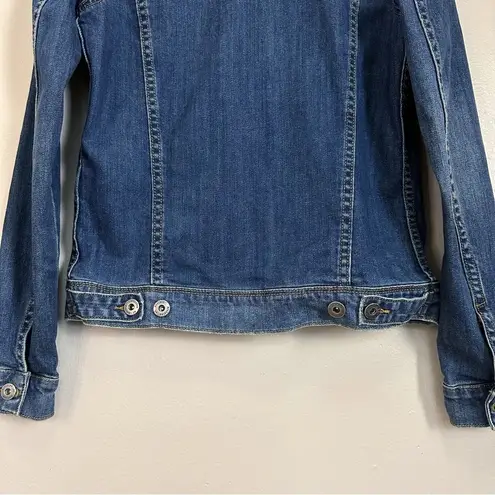 Articles of Society  Taylor Denim Jacket in Clark Blue Distressed Details Size M