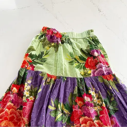 Farm Rio  x Anthropologie Tiered Floral Maxi Skirt | NEW | XS