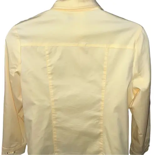 Studio Works buttercup yellow zip up lined windbreaker jacket.ntn