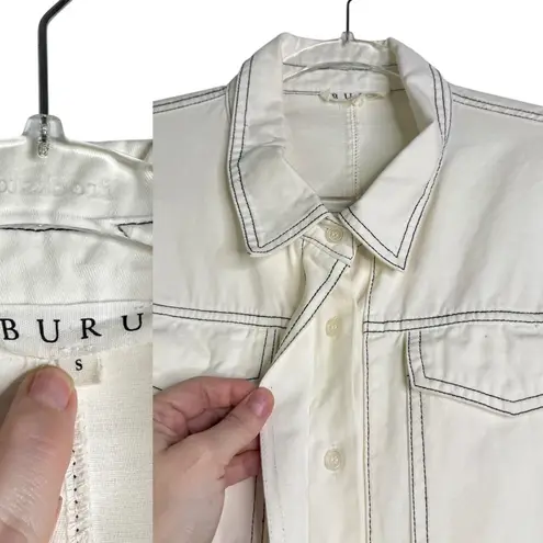 BURU Small Josephine Jumpsuit in White Painter’s Utility Boiler Suit