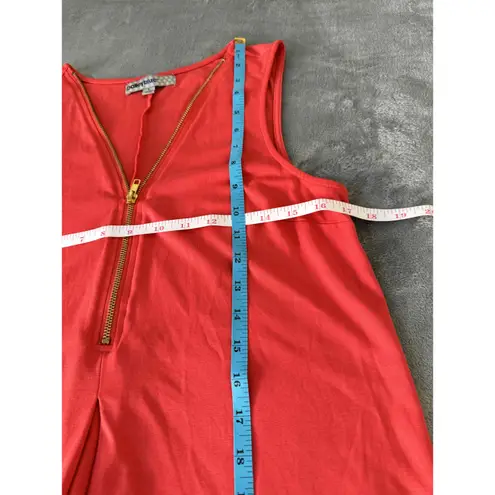 Bailey blue Red/Orange Sleeveless Zippered Neck Skater Womens Dress L(runs small)